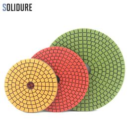 Polijstpads 7pcs/set Diamond Wet Polishing Pad Resin Bond Granite Marble Stone Polish Flexible Diamond Grinding Disc Power Tool