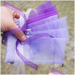 Party Favour 7 Styles Partys Purple Cotton Organza Lavender Sachet Empty Bag Diy Dried Flower Ward Decoration Centrepieces Christmas Dhl5E