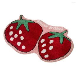 Bath Mats Strong Grip Shower Mat Cute Strawberry Anti-slip Water Absorbent Rug For Bathroom Entrance Funny Fruit Decor Soft Non