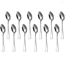 Dinnerware Sets 12pcs 6.69 Inches Dinner Spoons Set Mirror Polished Stainless Steel Spoon For Home Kitchen Restaurant