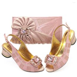 Dress Shoes Nable Pink Colour Glossy PU Fabric With Bright Rhinestones For Decoration Daily Wearable Party Ladies And Bags