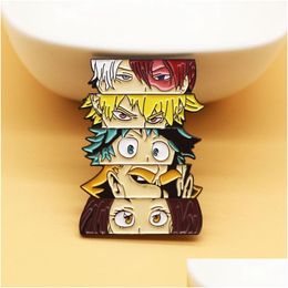 Cartoon Accessories Japanese Anime Attack On Titan Badges My Hero Academia Badge Enamel Pin Lapel Pins Brooches Manga Decorative Jewel Dhgfd