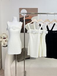 Casual Dresses 2023 Spring Summer Women Cosy Soft With Belt Design Suspender Vestidos Solid Colour Plush Female Slim Dress Fashion Simple