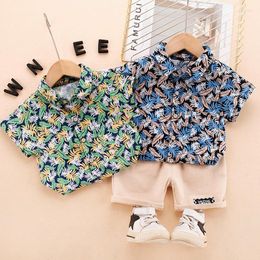 Clothing Sets Good Price Toddlers Boy Set Summer For Children's Trendy Print Boys Clothes Short Sleeve Shirt Shorts Kid Outfit