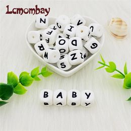 Teethers Toys Lcmombay 100pcs Letter Silicone Beads 12mm Baby Teether Beads Chewing Alphabet Bead For Personalised Name DIY Teething 231127