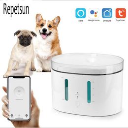 Supplies 2.5L Tuya APP Control Smart Pet Cat Water Philtre Automatic Water Dispenser Cat And Dog Feeder Water Dispenser Automatic Fountain