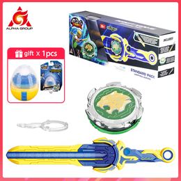 Spinning Top Infinite Nado 6 Standard Pack Lightning Leopard Glow Metal Rotating Top Gyroscope and Monster Sword Launcher Anime Children's Toys 230427