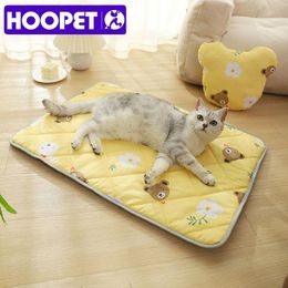 Mats HOOPET Cat Mat Sleeping Summer Pet Cat Kitten Small Pillow Nest Cushion Cat Cage Mattress Nonstick Dog Mat Reusable Washable