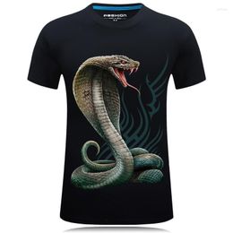 Men's T Shirts 2023 Summer Men 3d Personality Creative Green Snake Print Trendy T-shirt Casual Loose Plus Size Simple Top