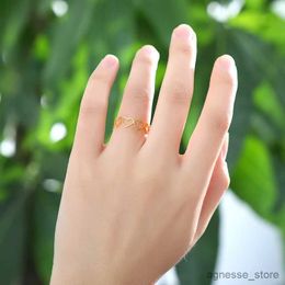 Wedding Rings Trend Heart Rings For Women Gold Color Stainless Steel Ring Cute Heart Ring Love Jewelry for Best Friend R231128