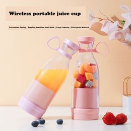 6 Blades Portable Blender Bottle Shake Up Smoothie Blender Usb Rechargeable Mini Mixer Electric Fresh Fruit Juicer