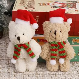 Christmas Toy 2/1 Kawaii Plush Bear Doll Christmas Tree Pendant Soft Mini Bear Toy Cute Plush Bear Children's Christmas Gift Christmas Home Decoration 231128