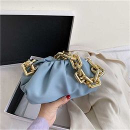 BottegavVeneta Designer cloud Shoulder Bags Korean Version of Cloud Womens Bag 2023 Summer New Pleated Underarm Bag Acrylic Thick Chain Portable Shoulder MesseWNP