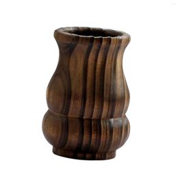 Vases Wooden Vase Retro Small Brushes Organiser Plant Holder Gift Bottle For Wedding Decor Desktop Farmhouse Make Up Brush