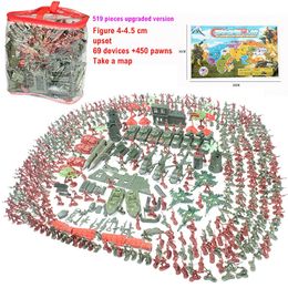 Military Figures 1 Set Military Toy Soldiers Army Men Action Figures Play Set Tank Aircraft Toys Model Helicopter Turret Children Boy Gift Kit 231127