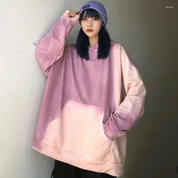 Women's Hoodies Y2K Street Style Oversize Tie Dye Printing Women Long Sleeve Pocket Pullovers 2023 Autumn Female Sweatshirt Clothing