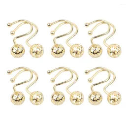 Bath Accessory Set 12pcs Shower Curtain Hooks Golden Metal Bathroom Solid Rose Gold Curving Pothook Rings Bathrooms Accessories Bling Curved