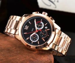 TISS Six needles All dial work Sapphire calendar Chronograph date Brand Original Business Men's Watch Round Case Quartz watch Wristwatch Clock mens watches 1853 T02