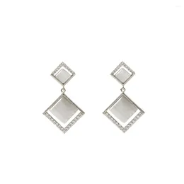 Dangle Earrings LANFLORA Trendy Geometrical Zircon Women For Birthday Party Gift Copper Alloy Wholesale Price