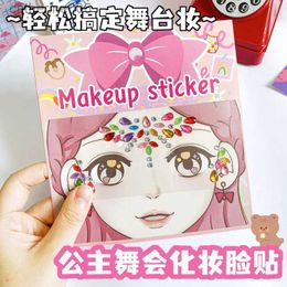 Tattoos Colored Drawing Stickers DIY Temporary Tattoo Party Rhinestone Children Cute Art Self Adhesive Eyeshadow Stickers Face Jewellery Holiday Make UpL231128