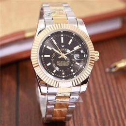 Famous Brand Designer Luxury Stainless Steel Watch Silver Presidential Sky Dweller Quartz Watch Men's Gift Box237n