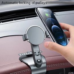 Cell Phone Mounts Holders Universal 360 Rotating GPS Car Dashboard Mount Holder Stand Hud Clip On Cradle Bracket 231128