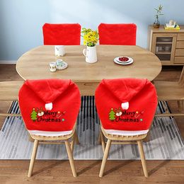 Chair Covers Christmas Cover Red Santa Claus Hat Dining For Year Merry Party Home Kitchen Table Decor 231127