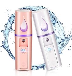 10pcs lot USB Charging Nano Mist Spray Facial Moisturizing Instrument 20ml Facial Steamer Handy Atomization Mister Device Beauty T7629122