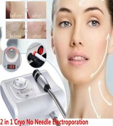 Portable 2 in 1 Cryo No Needle Electroporation Meso Mesotherapy Cool Facial Anti Aging Skin Care Beauty Machine9583744