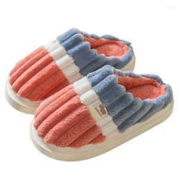 Slippers Autumn And Winter Women's Warm Home Men's Indoor Outdoor Non-slip Thick-soled Furry Cotton Shoes
