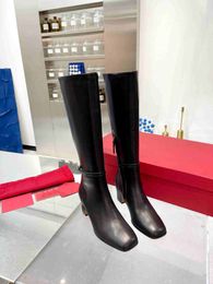 Autumn and Winter Fashion High end Comfortable Luxury Thick Heel Machine Hollow Car Boots