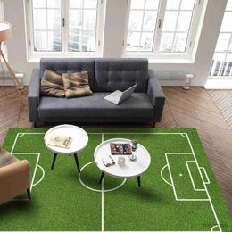 Carpets Sports Grass Football Field Carpet for Living Room Home Decor Children's Play Anti-slip Large Area Rugs Bedroom Bedside Foot Pad R231128