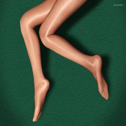 Women Socks 70D Oil Shiny Shaping Tights Smooth Dancer Bottomed Pantyhose Sexy Open Crotch Nightwear Lingerie Nightclub Party Hosiery