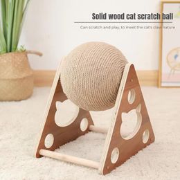 Scratchers New Scraper Funny Toy Hot Sale Wooden Scratching Ball Scratching Board For Cat Hemp Interactive Rope Toys Pet Accessories 2022