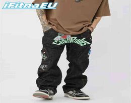 Jeans With Print Denim Overalls Hip Hop Cargo Pants Baggy Y2k Men Jean Pant Women Wide Man Oversize Trendyol Black Vintage Men031434714