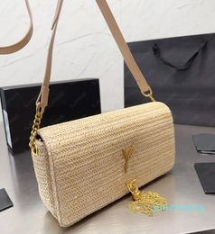 Gaby Designer Bags Beach Shoulder Purse for Women Straw Square Bags Raffia Portable Crossbody Bags Popular Totes Handbags