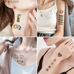 Tattoos Colored Drawing Stickers 30Pcsset Ins Series Colorful Rainbow Expression Tattoo Sticker Face Hand Lovely Body Art Fake Tatoo Temporary Waterproof TatyL23