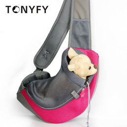 Carrier Pet Bag Breathable Small Dog Front Carrying Bags Comfortable Mesh Travel Tote Shoulder Bag for Puppy Cat Pets Carriers Supplies