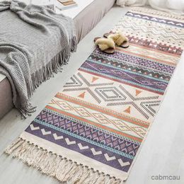 Carpets Style Floor Mat Bedroom Bedside Carpet Cotton Linen Sofa Foot Pad Tassels Area Rug