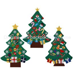 Christmas Decorations 5Pcs Fashion Diy Felt Tree With Door Wall Hanging Kids Educational Gift Xmas Tress About 77X100Cm Drop Deliver Dhwap