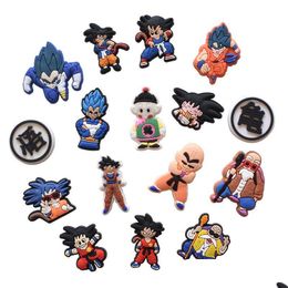 Cartoon Accessories Charms Wholesale Cute Dragon Cartoon Shoe Accessories Pvc Decoration Buckle Soft Rubber Clog Fast Ship Drop Delive Dhnqy
