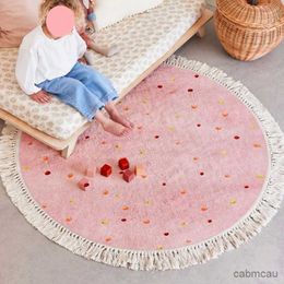 Carpets Tassel Carpets for Living Room Round Children Bedroom Plush Rug Large Area Home Decoration Cute Bedside Mat Tapete