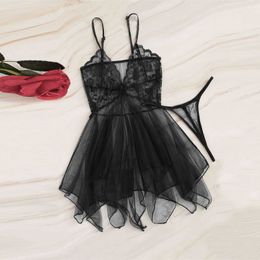 Sexy Set Babydoll Lenceria Sexi Women'S Underwear Nightwear Ladies Lace Perspective Lovely Tulle Elegant Fantasy Sexy Lingerie P230428