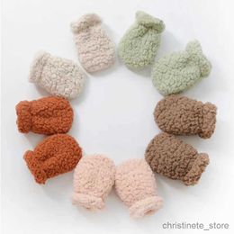 Children's Mittens Autumn Winter Warm Kids Gloves Mittens Solid Colour Style Anti-scratch Face Gloves for Baby Boy Girl