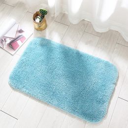 Mats Shaggy Thick Bathroom Mat Solid Colour Bath Carpets Toilet Doormat Floor Rugs Beside Bathtub Washbasin Microfiber Shower Room Pad