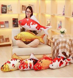 3D Carp pillow Dolls Decorative Cushion Throw Pillow With Inner Home Decor Sofa Emulational Toys No Zipper6847248