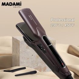 Hair Straighteners Straightener Ceramic Coating Floating Plate Quick Heating Flat Iron 2 In 1 Curler Straightening 220V240V 231128