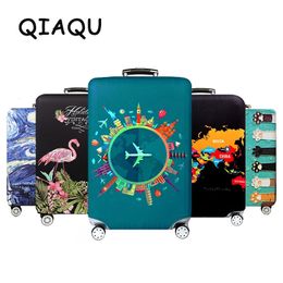Stuff Sacks Thick Elastic World Map Luggage Protective Cover Zipper Suit For 1832 inch Bag Suitcase Covers Trolley Travel Accessories 231124