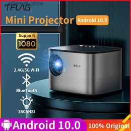 Projectors Tflag F18 Projector Global Mini Android Wifi 350Ansi BT 4.0 2+8GB Home Theater Video Lcd Portable Projector for Office Business Q231128