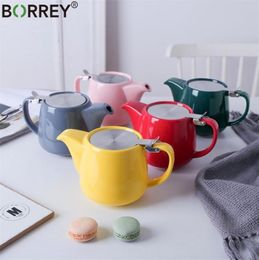 BORREY Japanese Ceramic Teapot With Stainless Steel Strainer Philtre Exquisite for Puer Oolong Kung Fu Tea Set 2108136777309